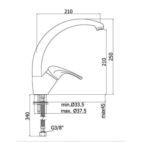 ND181 MISCELATORE MONOCOMANDO LAVELLO CROMO/GOLDEN FLASH PAFFONI-Archigo.it