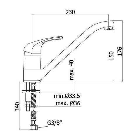 ND182 MISCELATORE MONOCOMANDO LAVELLO TERRA DI FRANCIA/CROMO PAFFONI-Archigo.it
