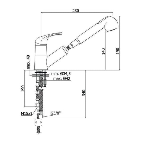 ND183 MISCELATORE MONOCOMANDO LAVELLO CON DOCCETTA CROMATO PAFFONI-Archigo.it