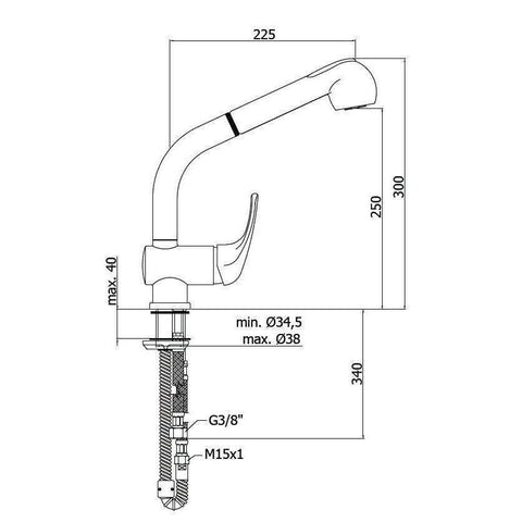 ND185 MISCELATORE MONOCOMANDO LAVELLO CON DOCCETTA CROMO/GOLDEN FLASH PAFFONI-Archigo.it