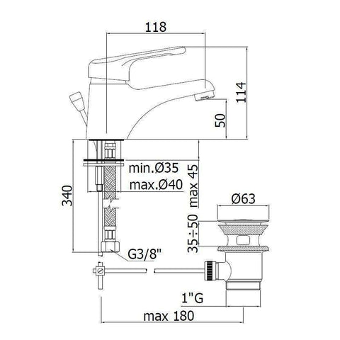 NT130 NETTUNO MISCELATORE MONOCOMANDO BIDET ø1" CROMATO PAFFONI-Archigo.it