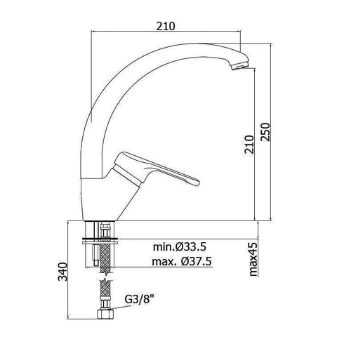 NT181 NETTUNO MISCELATORE MONOCOMANDO LAVELLO CROMATO PAFFONI-Archigo.it
