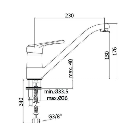 NT182 NETTUNO MISCELATORE MONOCOMANDO LAVELLO CROMATO PAFFONI-Archigo.it