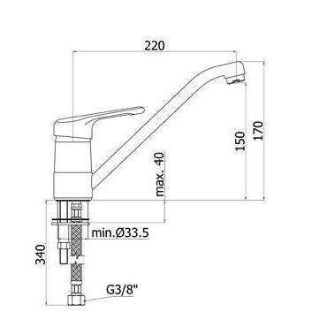NT182T NETTUNO MISCELATORE MONOCOMANDO LAVELLO CROMATO PAFFONI-Archigo.it