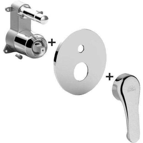 NTBOX015 NETTUNO PARTE ESTERNA MISCELATORE INCASSO DOCCIA CON DEVIATORE CROMATO PAFFONI-Archigo.it