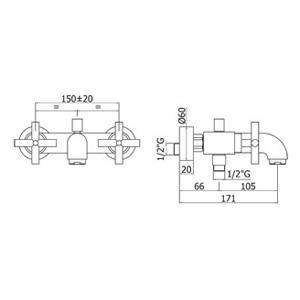 QTV022 QUATTRO GRUPPO VASCA ESTERNO SENZA DUPLEX CROMATO PAFFONI-Archigo.it
