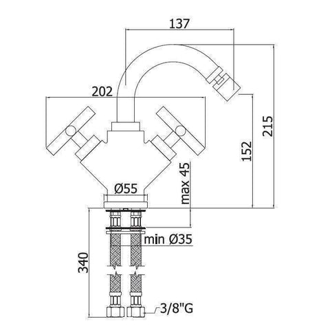 QTV138 QUATTRO GRUPPO BIDET MONOFORO CROMATO PAFFONI-Archigo.it