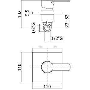 RED010 RED MISCELATORE MONOCOMANDO INCASSO DOCCIA CROMATO CON PIASTRA ABS PAFFONI-Archigo.it