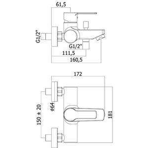RED026 RED MISCELATORE MONOCOMANDO ESTERNO VASCA/DOCCIA CON DUPLEX CROMATO PAFFONI-Archigo.it