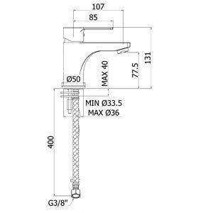RED071 RED MISCELATORE MONOCOMANDO LAVABO CROMATO PAFFONI-Archigo.it