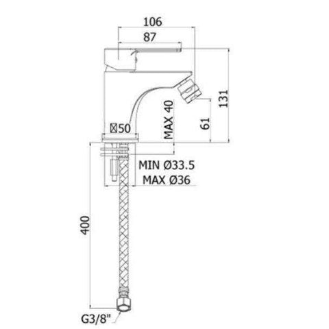 RED131 RED MISCELATORE MONOCOMANDO BIDET CROMATO PAFFONI-Archigo.it