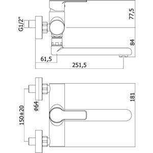 RED161 RED MISCELATORE MONOCOMANDO LAVELLO A PARETE CROMATO PAFFONI-Archigo.it