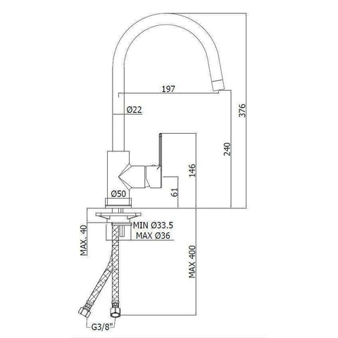 RED180 RED MISCELATORE MONOCOMANDO LAVELLO CROMATO PAFFONI-Archigo.it