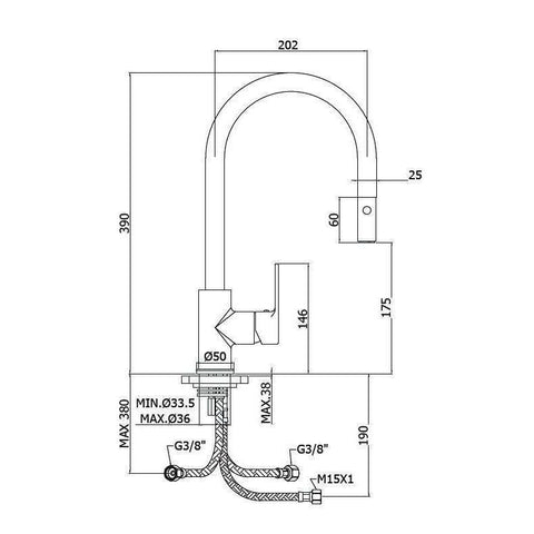 RED285 RED MISCELATORE MONOCOMANDO LAVELLO CON DOCCETTA ESTRAIBILE CROMATO PAFFONI-Archigo.it