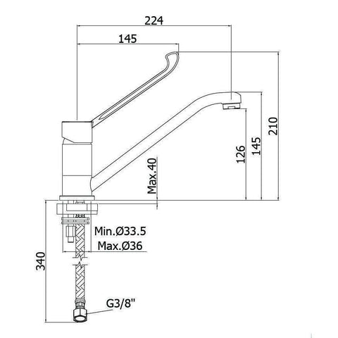 RED303 RED MISCELATORE MONOCOMANDO LAVELLO CON LEVA CLINICA CROMATO PAFFONI-Archigo.it