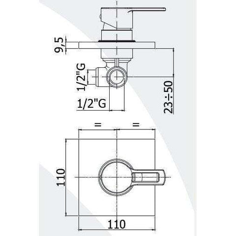 RIN010 RINGO MISCELATORE MONOCOMANDO INCASSO DOCCIA BIANCO OPACO CON PIASTRA INOX PAFFONI-Archigo.it