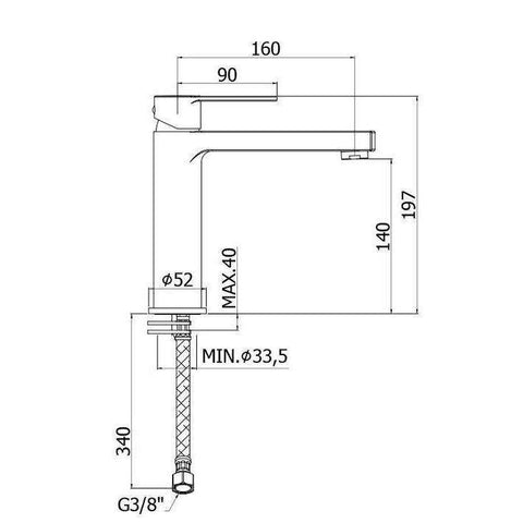 RIN074 RINGO MISCELATORE MONOCOMANDO LAVABO CROMATO PAFFONI-Archigo.it