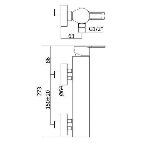 RIN168R RINGO MISCELATORE MONOCOMANDO ESTERNO DOCCIA ROVESCIATO BIANCO OPACO PAFFONI-Archigo.it