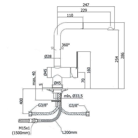 RIN185 RINGO MISCELATORE MONOCOMANDO LAVELLO CON DOCCETTA CROMATO PAFFONI-Archigo.it