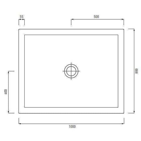 SESSANTA PIATTO DOCCIA 80X100 H6 NERO CIELO PD680100N