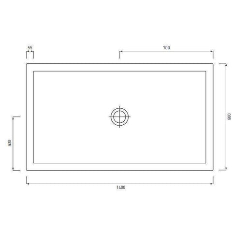 SESSANTA PIATTO DOCCIA 80X140 H6 LAVAGNA CIELO PD680140LV