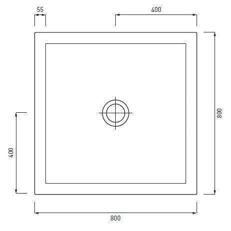 SESSANTA PIATTO DOCCIA QUADRATO 80X80 H6 AGAVE CIELO PD68080AG