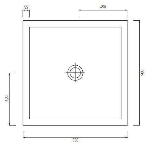 SESSANTA PIATTO DOCCIA QUADRATO 90X90 H6 BASALTO CIELO PD69090BA