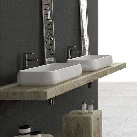 SHUI LAVABO D'APPOGGIO RETTANGOLARE 80 BIANCO CIELO SHLAA80