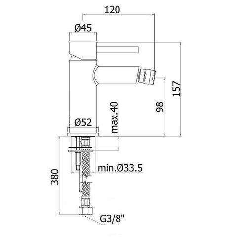 SK131H STICK MISCELATORE MONOCOMANDO BIDET STEEL PAFFONI-Archigo.it