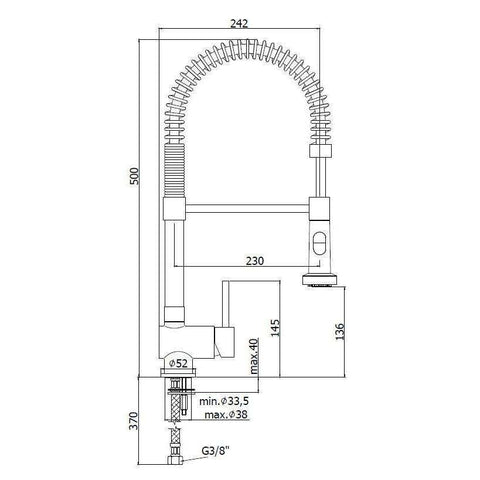 SK176 STICK MISCELATORE MONOCOMANDO LAVELLO PROFESSIONAL CROMATO PAFFONI-Archigo.it