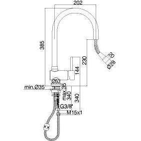 SK185 STICK MISCELATORE MONOCOMANDO LAVELLO CON DOCCETTA CROMATO PAFFONI-Archigo.it