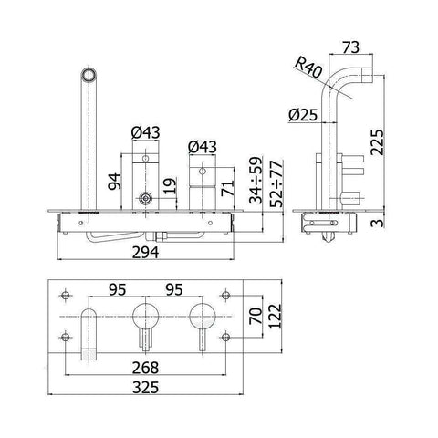STEEL001 STEEL MISCELATORE MONOCOMANDO INCASSO VASCA ACCIAO PAFFONI-Archigo.it
