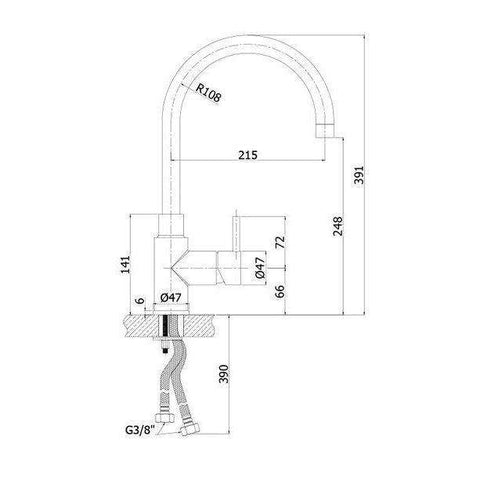 STEEL2180 MISCELATORE MONOCOMANDO LAVELLO ACCIAIO PAFFONI-Archigo.it