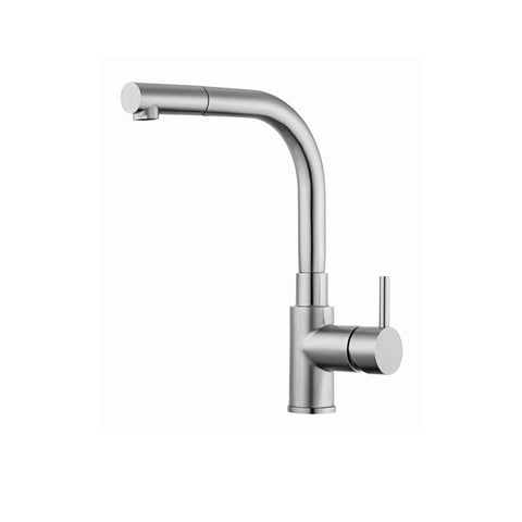 STEEL2185 MISCELATORE MONOCOMANDO LAVELLO CON DOCCETTA ESTRAIBILE ACCIAIO PAFFONI-Archigo.it