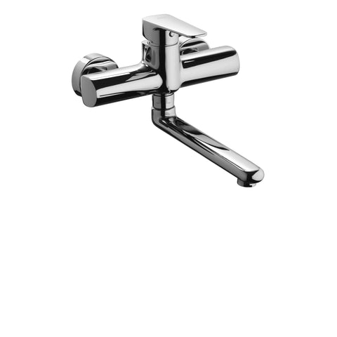 SY161 SLY MISCELATORE MONOCOMANDO LAVELLO A PARETE CANNA DIRITTA CROMATO PAFFONI-Archigo.it