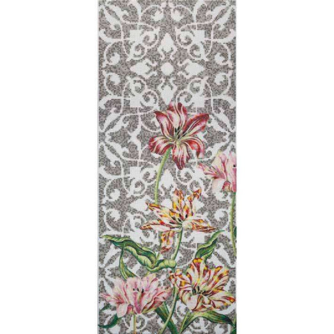 TULIPS GREY A 129,1X290,5 DECORI IN TECNICA ARTISTICA 10 BISAZZA CON KIT DI INSTALLAZIONE 06001829VLK