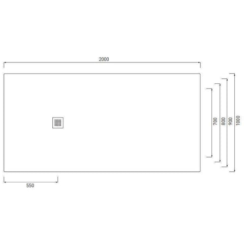 VENTICINQUE PIATTO DOCCIA 100X200 ARDESIA CIELO PDR200100AR