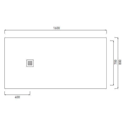 VENTICINQUE PIATTO DOCCIA 70X160 CEMENTO CIELO PDR16070CE