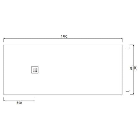 VENTICINQUE PIATTO DOCCIA 70X190 GRIGIO CIELO PDR19070GR