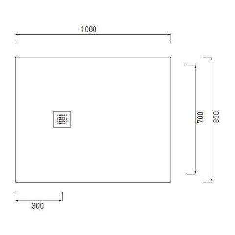 VENTICINQUE PIATTO DOCCIA 80X100 CEMENTO CIELO PDR10080CE
