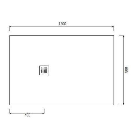 VENTICINQUE PIATTO DOCCIA 80X120 CEMENTO CIELO PDR12080CE