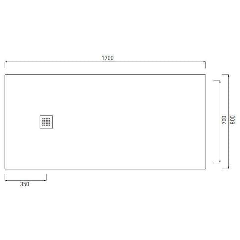 VENTICINQUE PIATTO DOCCIA 80X170 NERO CIELO PDR17080N