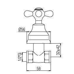 VLV010 VIOLA RUBINETTO INCASSO DIRITTO ø1/2" CROMATO PAFFONI-Archigo.it