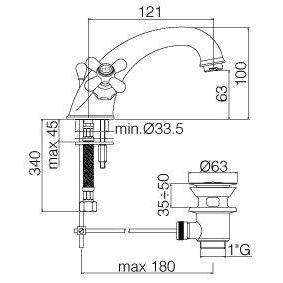 VLV060 VIOLA GRUPPO LAVABO MONOFORO CROMATO PAFFONI-Archigo.it