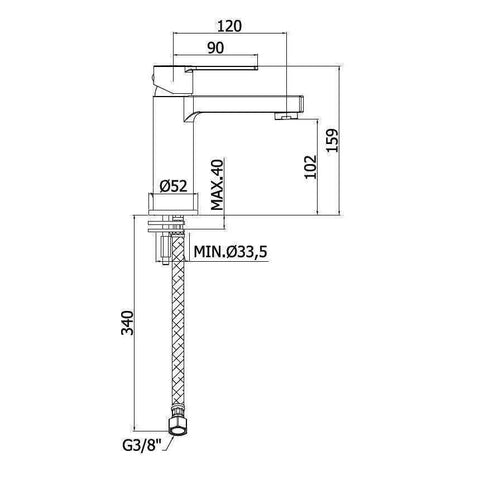WS071 WEST MISCELATORE MONOCOMANDO LAVABO CROMATO PAFFONI-Archigo.it