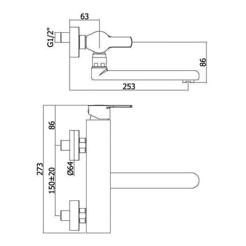 WS161 WEST MISCELATORE MONOCOMANDO LAVELLO A PARETE CROMATO PAFFONI-Archigo.it
