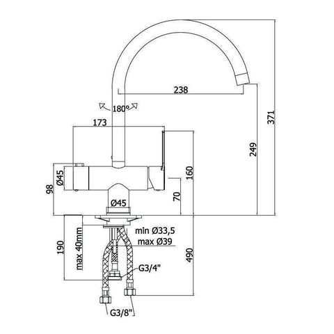 WS184 WEST MISCELATORE MONOCOMANDO LAVELLO CROMATO PAFFONI-Archigo.it