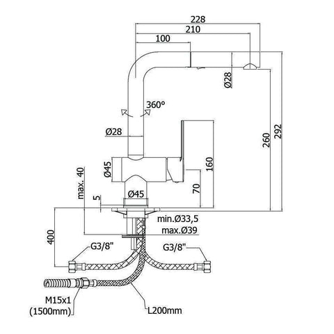 WS285 WEST MISCELATORE MONOCOMANDO LAVELLO CON DOCCETTA 2 GETTI CROMATO PAFFONI-Archigo.it