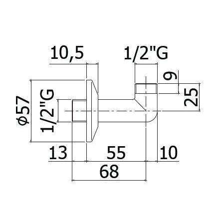 ZACC077 PRESA ACQUA ø1/2" CON ROSONE CROMATO PAFFONI-Archigo.it