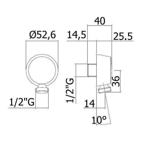 ZACC130 PRESA ACQUA INCASSO ø1/2" LUX STEEL PAFFONI-Archigo.it